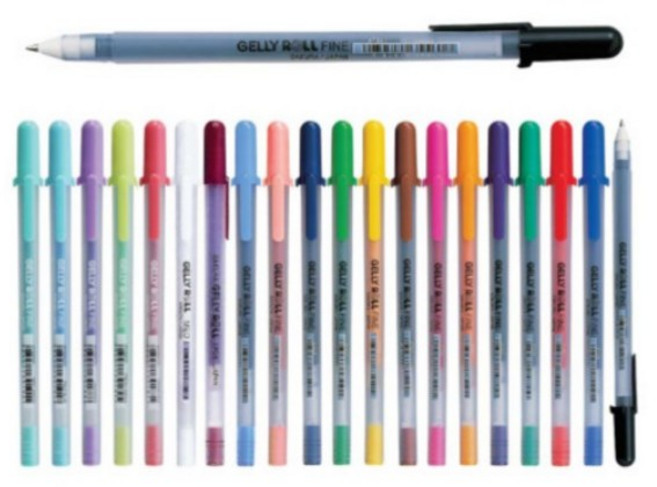 사쿠라 겔리롤 파인 볼펜 0.8mm, 블랙(49), 12개