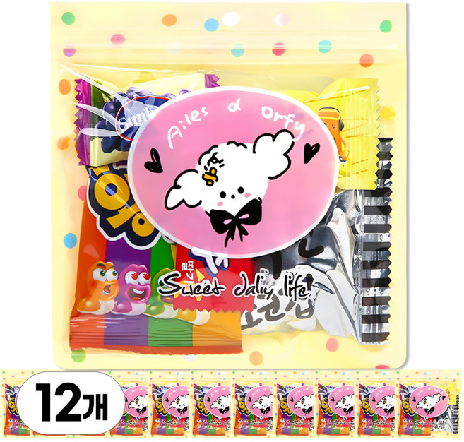 한봄 개별포장 간식 구디백 과자 어린이집 답례품, 12개, 1봉