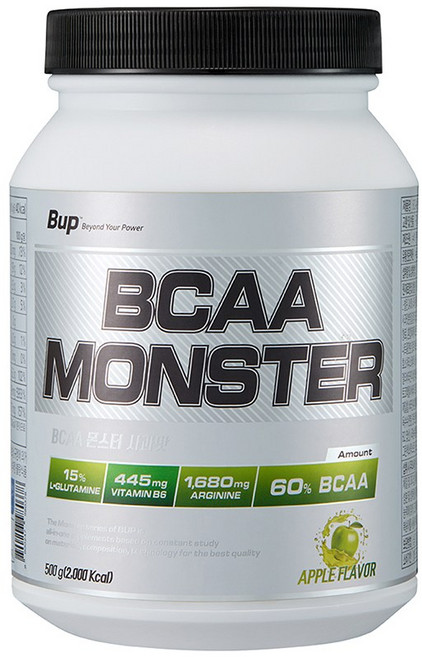 BUP BCAA몬스터 사과맛 류신 아미노산 헬스보충제 BCAA, 500g, 1개