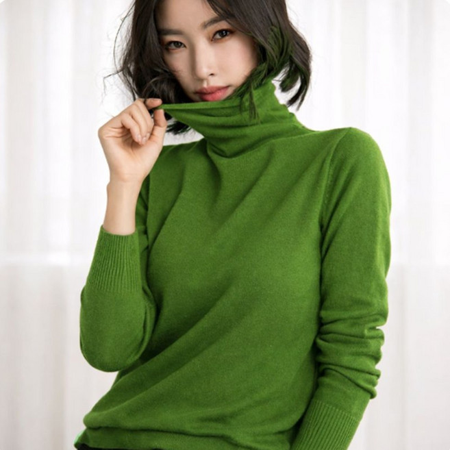 히트앤씨 4066 캐시미어 여성 폴라티 니트 터들넥 봄 슬림핏