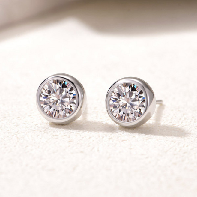 메종드쉬 모이사나이트 귀걸이 베젤 1캐럿 BME024 18kGF 랩다이아 시뮬럿다이아