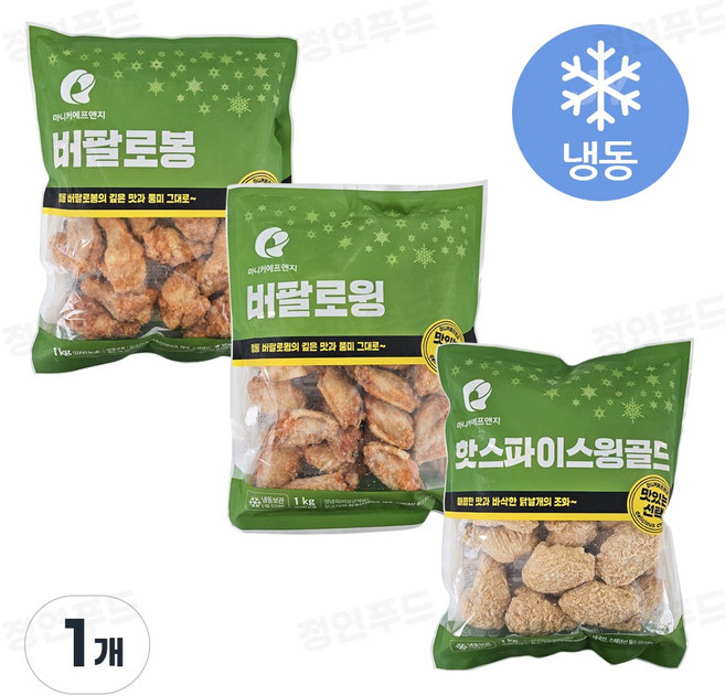 [정연푸드] 마니커에프앤지 버팔로봉1kg + 버팔로윙1kg + 핫스파이스윙1kg 세트, 1개