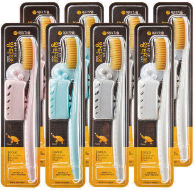 왕타 소프트골드 칫솔, 1개입, 8개