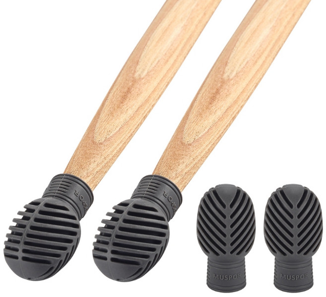 드럼스틱 헤드 보호 캡 음소거 커버 소음방지 연습용, 4개, 블랙