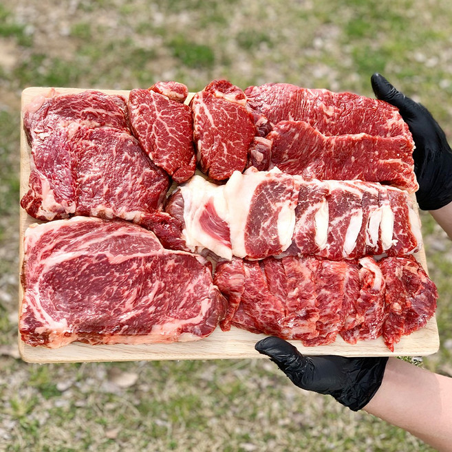 춘자네농축산 투뿔 한우 실속 세트 소고기 모듬 구이용, 1개, 투뿔실속세트400g