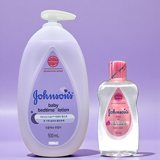 존슨즈베이비 베드타임 로션 500ml + 오일 125ml, 1세트
