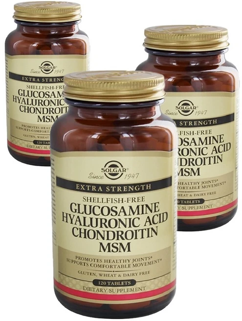 [정품 미국배송] 솔가 글루코사민 히알루론산 콘드로이틴 MSM 120정-3개(타블렛) Solgar Glucosamine Hyaluronic Acid *바세린 증정*, 360정, 1세트 - 쿠팡