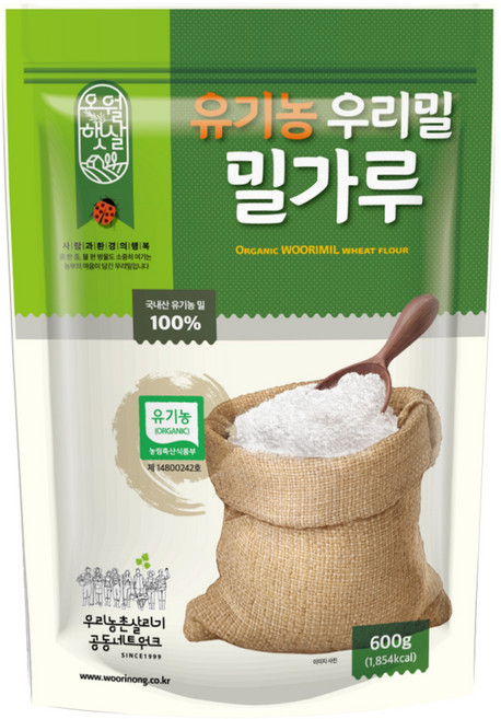 오월햇살 유기농 우리밀 밀가루, 600g, 1개