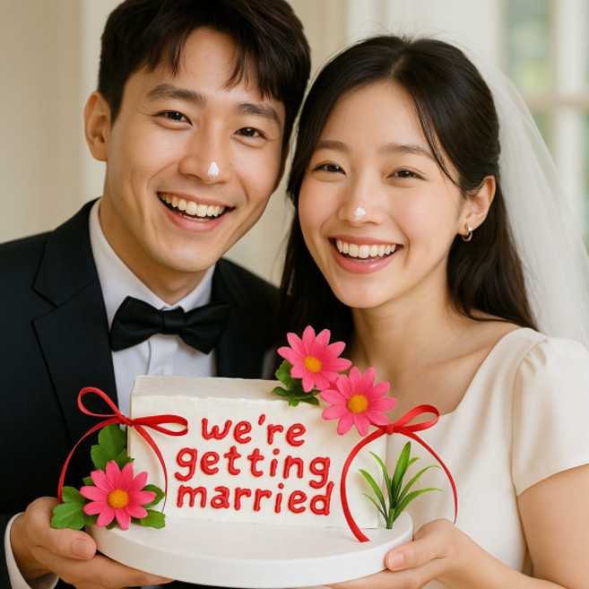 레브리 모형케이크 만들기 세트 웨딩케이크 촬영 소품 브라이덜샤워 리본케이크 키트 미니어처, 직사각형, 자주색데이지