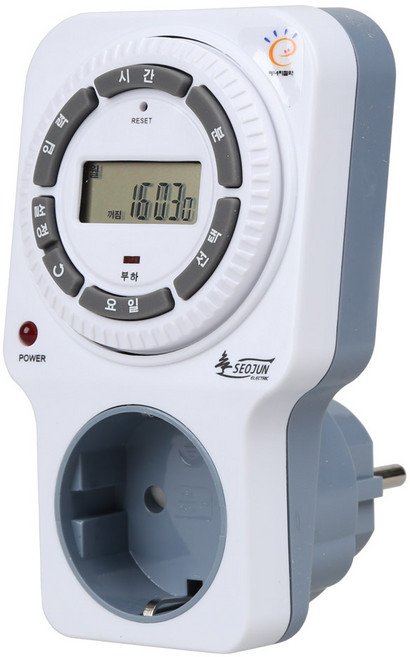 전기 일주일 타이머 콘센트 디지털 정전보상 직사각형 SJD-C16, 1개