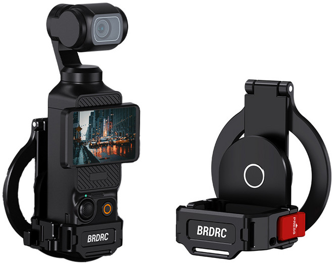 BRDRC 포켓3 전용 마그네틱 확장 브라켓 휴대폰 겸용 원고지지대 듀얼카메라 거치대 맥세이프 흡착식 알루미늄 액세서리, 1개, black