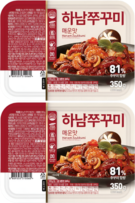 하남쭈꾸미 350g 매운맛 2팩, 2개
