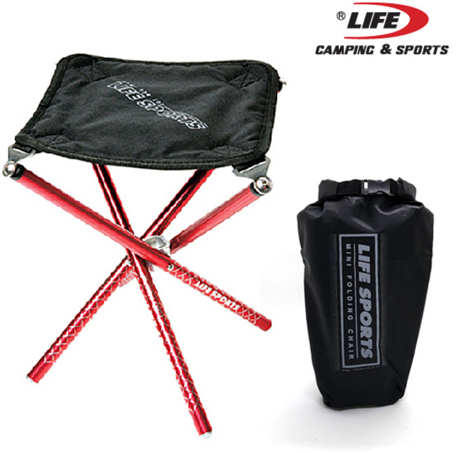 라이프스포츠 접이식 캠핑의자 등산의자 두랄루민 7001, 블랙, 1개
