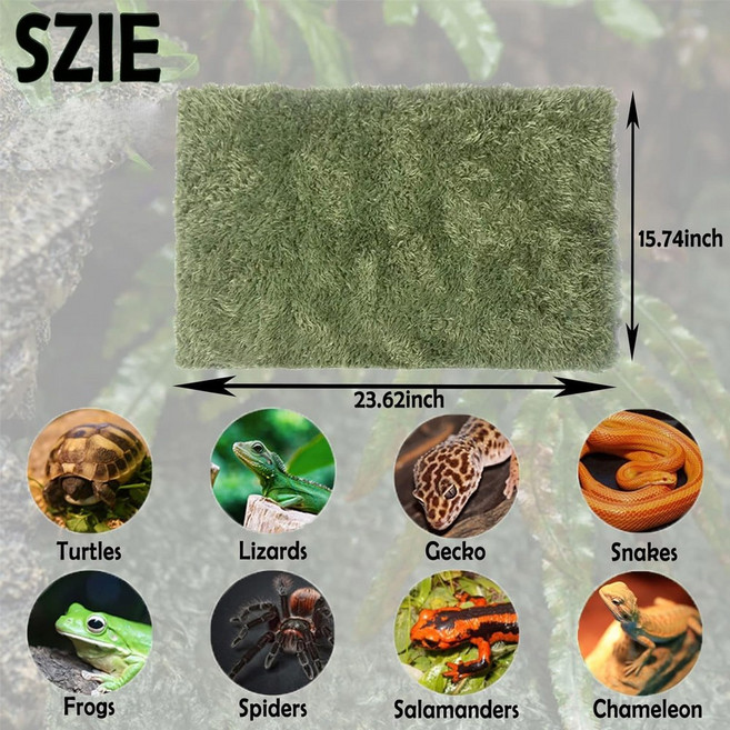 파충류 카펫 매트 테라리움 침구 기판 라이너 뱀 카멜레온 파충류를 위한 모조 열대 우림 크롤러, 50-x30cm 1pcs, 1개