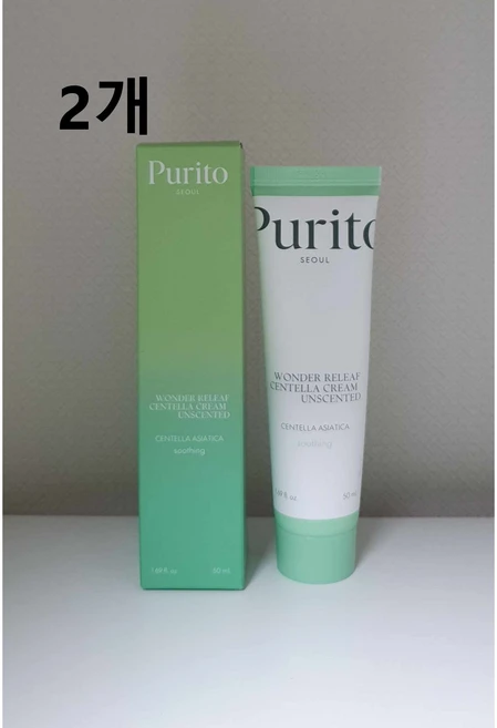 퓨리토서울 원더 릴리프 센텔라 크림 언센티드, 2개, 50ml - 쿠팡