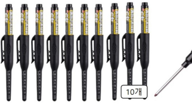 신나서상사 공업용 인테리어 긴촉 롱닙 마카펜, 10개, 1색, 블랙