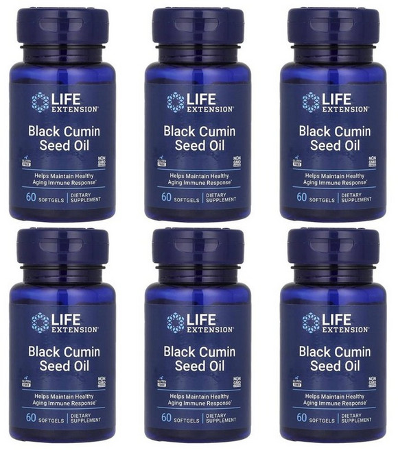 Life Extension 라이프 익스텐션 블랙 커민 씨드 오일 소프트젤 60정, 6개