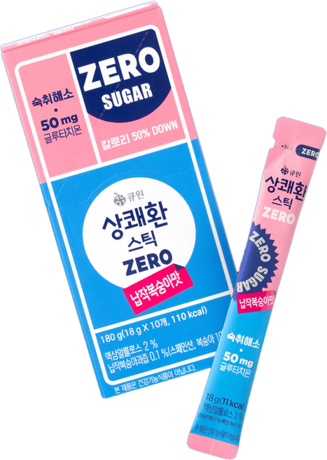 큐원 상쾌환스틱 납작복숭아맛 18g 10개 숙취해소제 음주전후