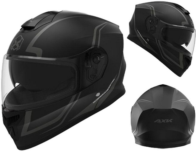 AXK 902 全罩式機車安全帽, 902 面具黑 - 高畫質雙鏡