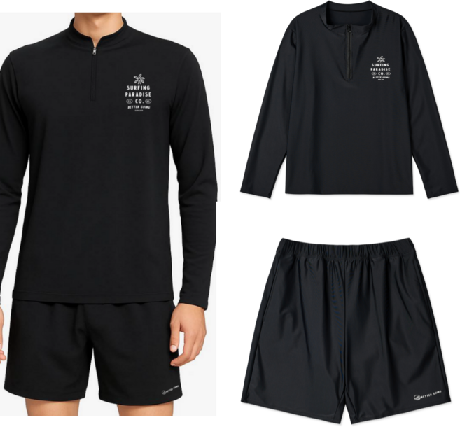 베러고잉 남성 루즈핏 래쉬가드 수영복 세트