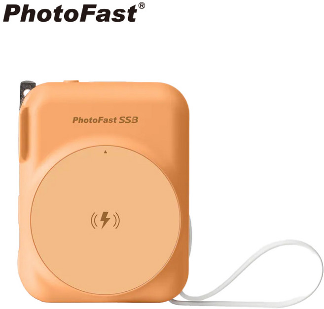 PhotoFast SSB AllDay充 固態 防爆 行動電源 Qi2 磁吸快充 10000mAh 行充 PF010, 橘色, ALLDAYSSB10000