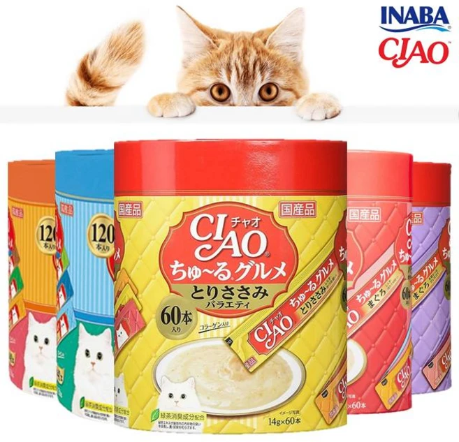 챠오츄르 구루메 고양이 간식 120p, 혼합맛(닭가슴살/해산물), 1.68kg, 14ml, 1개 - 쿠팡