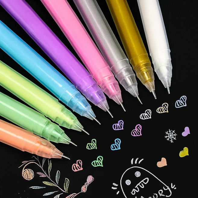 드림팩토리 형광 컬러 하이라이트 젤펜, 1개, 9색