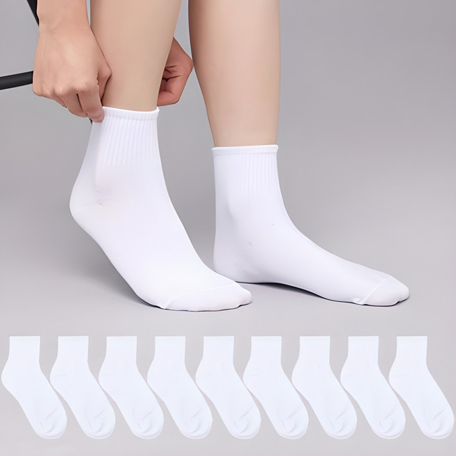 더베이직 여성용 카바 무지 중목 양말 10켤레