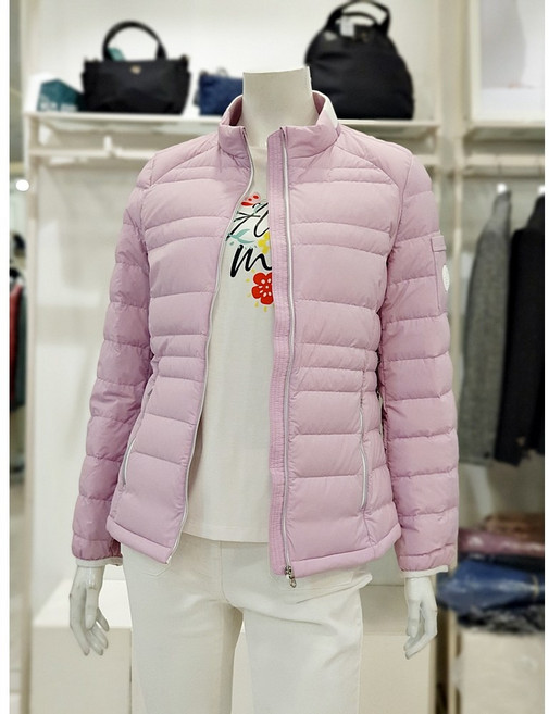 크로커다일레이디 카라 컬러 니팅 경량 덕다운 점퍼 CLESDW201