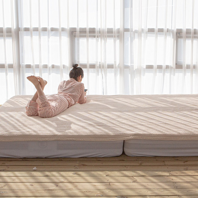 유기농 순면 침대패드, 베이지