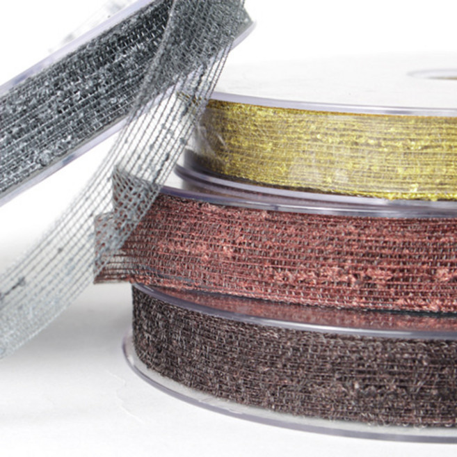 [수입리본] 소프트메쉬 / 15mm리본 / 내츄럴리본 / 빈티지리본 / 톤다운컬러 / 독특한망사리본, 다크아쿠아블루