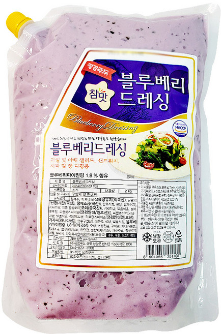 평강푸드 블루베리 드레싱 2kg, 1개