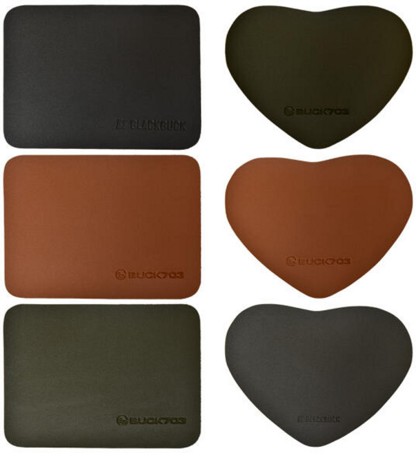 벅703 BUCK703 감성캠핑 가죽 식탁 테이블 식기 받침대 중형 땡가격 SALE 캠핑용품 코펠 캠핑의자 테이블, 1개, 중형 하트 블랙 1P