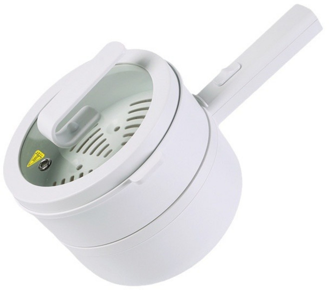 [NEW] 멀티쿠커 세라믹 2단 전기 라면포트 냄비 다기능 가정용 전기 냄비, 1.6L+찜기 화이트