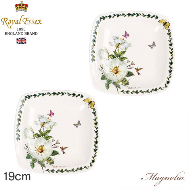 매그놀리아 정사각 접시 2p(중) / 그릇 찬기