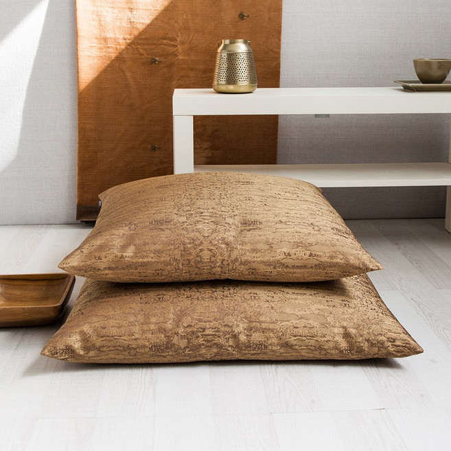 방석 무아레 골드 브라운