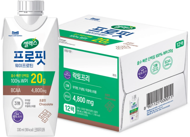 셀렉스 프로핏 웨이프로틴 드링크 330ml x 12팩, 12개