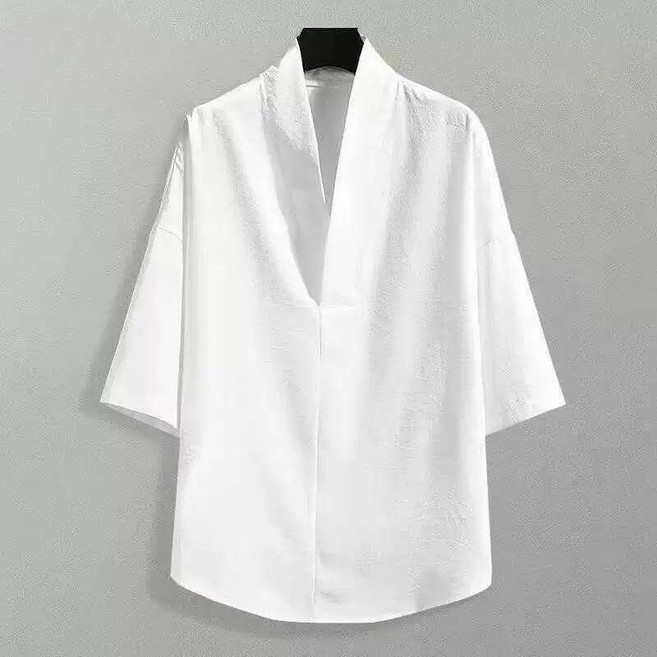 남성 저고리 두루마기 반팔 생활한복 개량 법복 절복 화이트 M 45~55kg