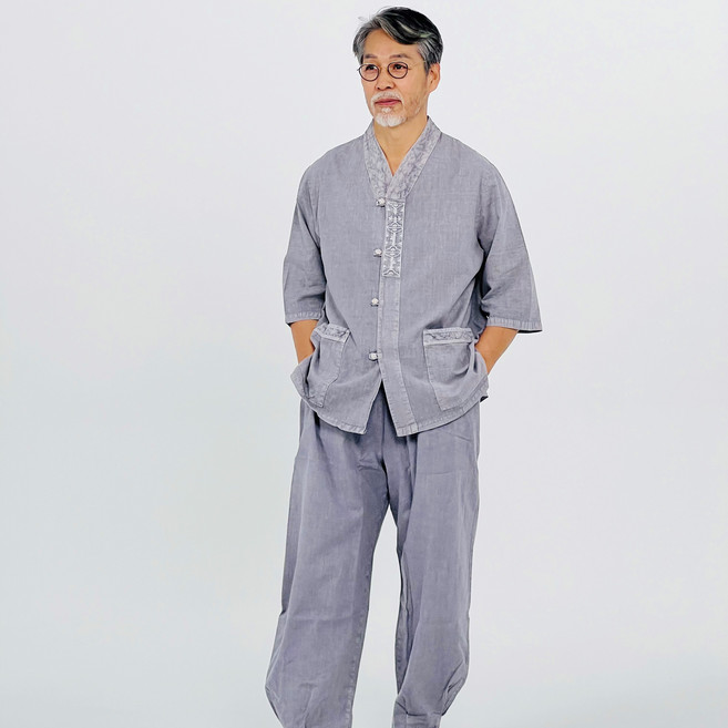 백제봉 생활한복 여름 7부 전통문양 저고리 바지 한벌 개량한복 세트 남자 남성 여자 여성 5색상