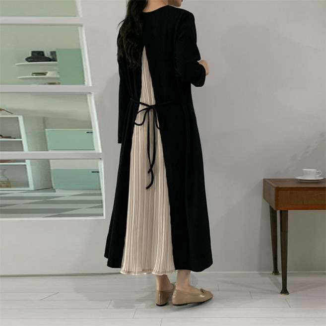 임부복 마임 플리츠 원피스 빅사이즈 여성의류 롱원피스 결혼식 봄 가을 하객룩 하객원피스 임산부원피스