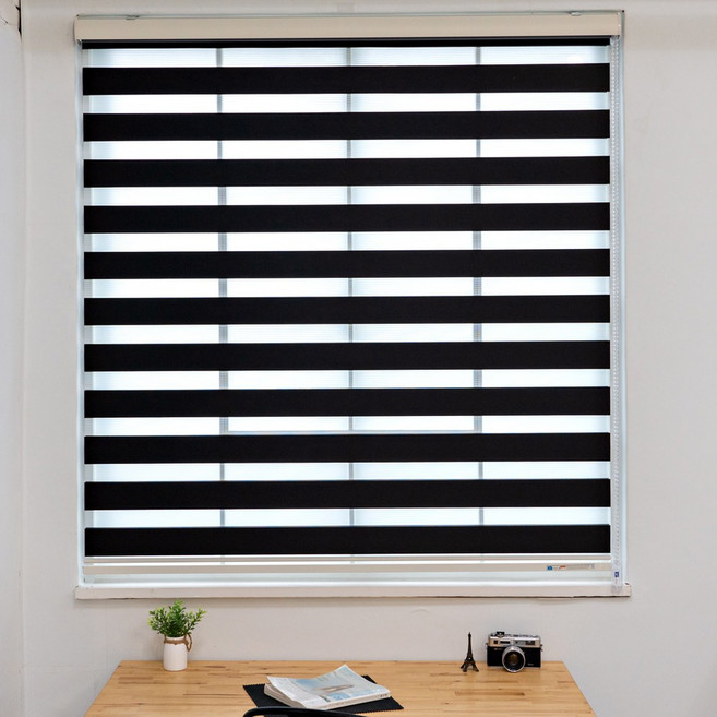 윈샵 내츄럴 콤비블라인드 [ 맞춤 제작 색상 사이즈 가로 80cm~275cm x 세로 270cm ] 블랙외