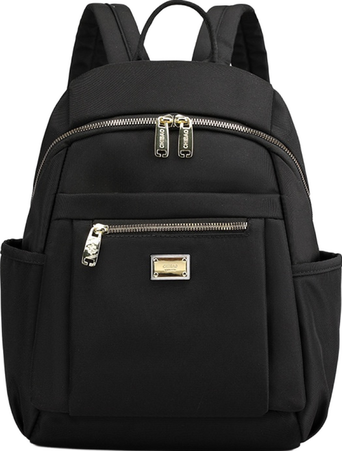 韓風牛津後背包 - 輕便多隔層時尚休閒學生背包, 氣質黑