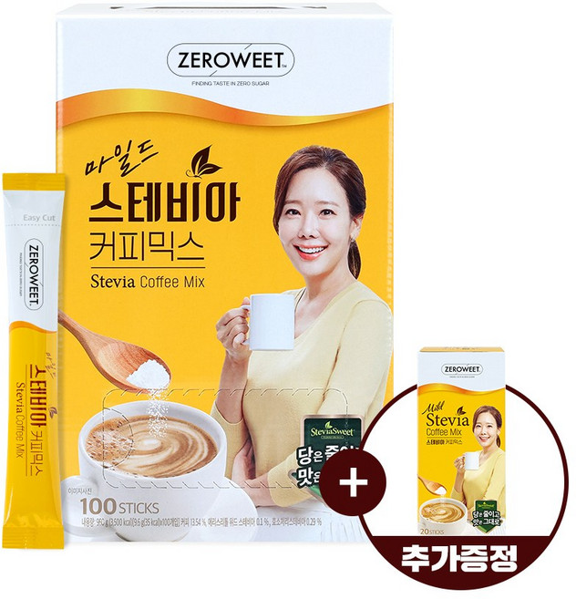 제로윗 마일드 스테비아 커피믹스 120T (100T+20T 혼합구성)