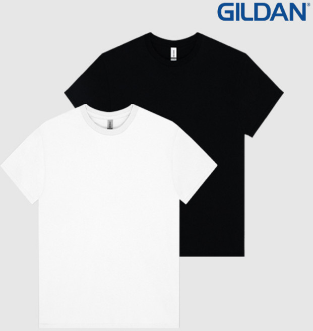 [2PACK] 길단2000 오버핏 18수 무지 반팔 라운드 티셔츠 화이트 블랙