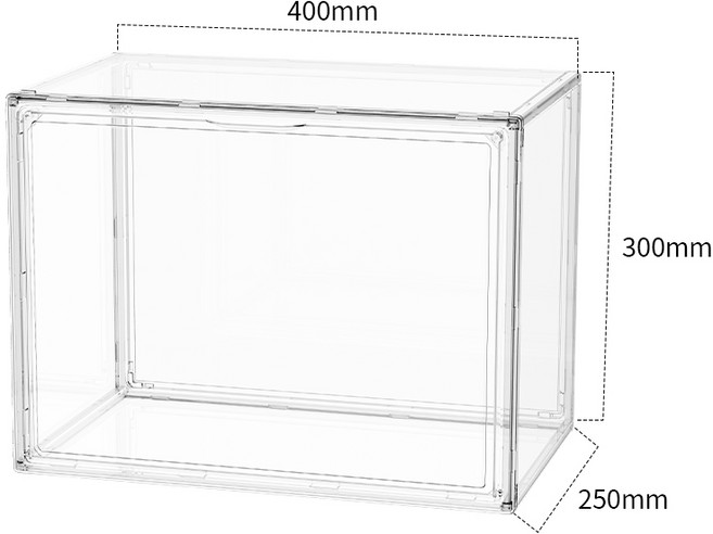 하이텍윙 아크릴 적층형 수납함 앞오픈 정리함 신발/소품 보관함 40x30x25cm, 투명, 4개