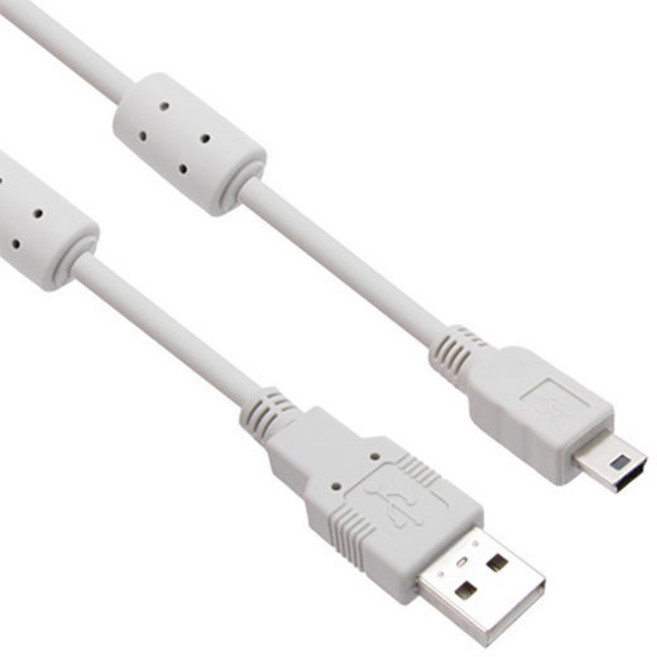 USB2.0 미니5P (AM-미니5PM) 길이 50cm USB-301A와 동일결선 USB미니5P케이블 PLC케이블, 1개, 회색