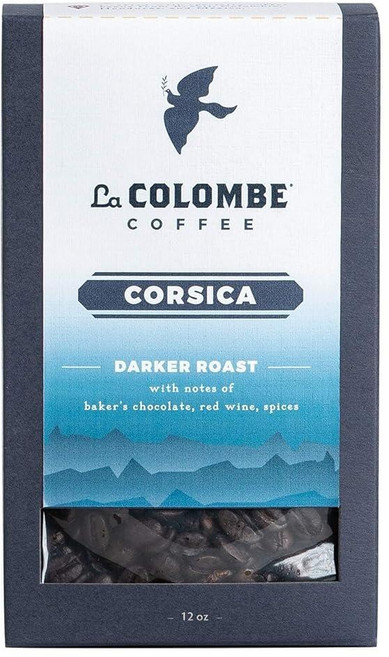 La Colombe Corsica 다크 로스트 원두 커피 - 355ml(12온스) 1팩 - 베이커의 초콜릿 레드 와인 및 향신료 노트 - 풀 바디 초콜릿 로스티 커피 콩, La Colombe Corsica 다크 로스트 원두 커