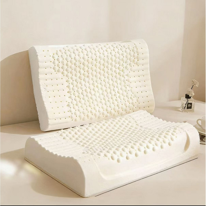 프리미엄 천연라텍스 경추베개 + 속커버, 1개, 마사지 알갱이 베개