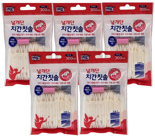 네오 메디칼 날개단 치간칫솔, 300개입, 5개