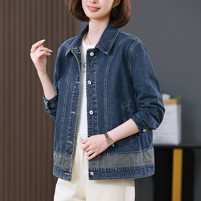 여성 카라넥 데님 자켓 코트 데일리 청남방 잠바 캐주얼 상의